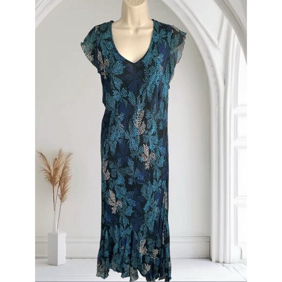 Vintage 90s Y2K Floral Dress Medium 10 Fairy Style & Co. Mermaid - Picture 3 of 9